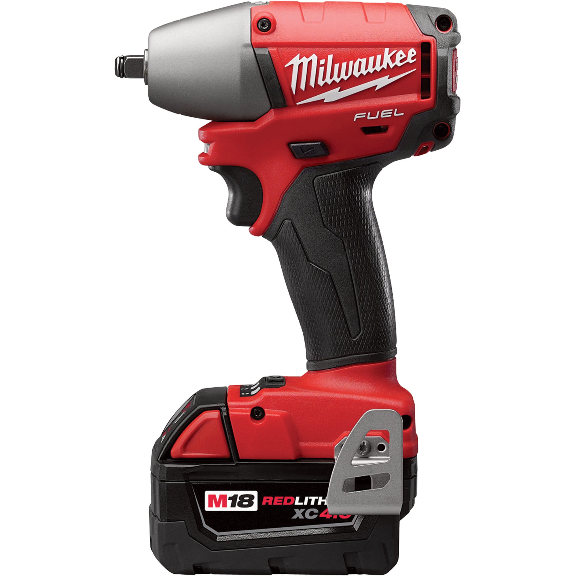 Milwaukee M18 FUEL Impact Wrench Kit — 3/8in. Square Drive with Friction Ring and Extended Run 4.0 Ah Batteries, Model# 2654-22